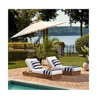 Augusta Home Cannes 9Ft Wood Crank Umbrella