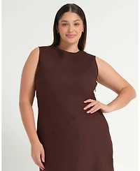 Estelle Women's Plus Nadia Linen Midi Dress