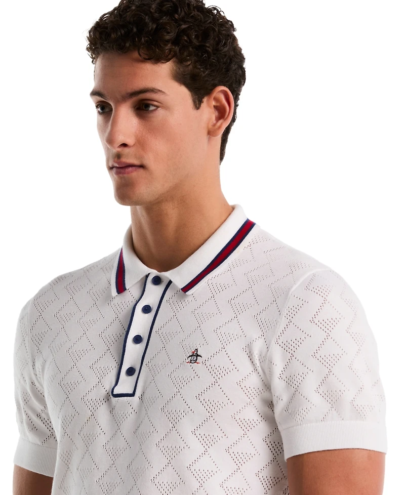 Original Penguin Men's Geo Eyelet Polo Shirt