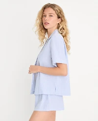 Good American Women's Camp Collar Short-Sleeve Shirt