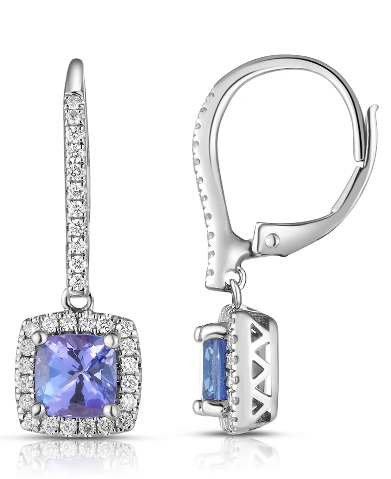 Macy's Tanzanite (1-3/4 ct. t.w.) & Diamond (1/3 ct. t.w.) Drop Earrings in 14k White Gold