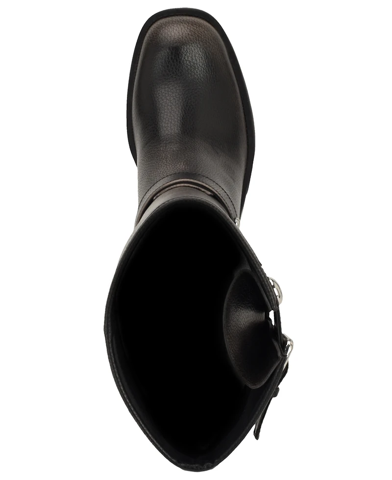 Guess Women's Matley Tumbled Buckle Harness Moto Boots