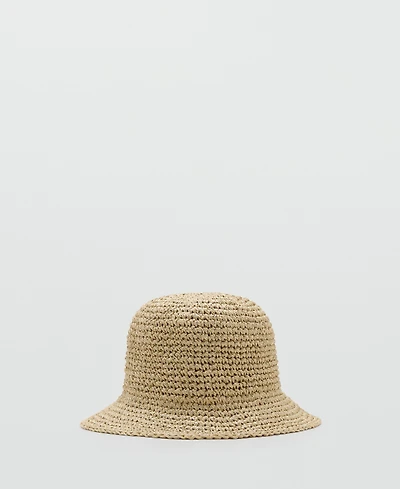 Mango Women's Lurex Natural Fiber Bucket Hat