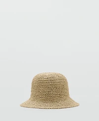 Mango Women's Lurex Natural Fiber Bucket Hat