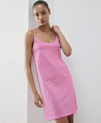 Mango Women's Striped Woven Cotton Dress