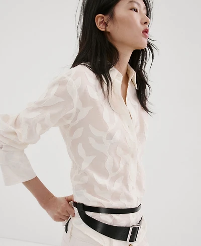 Mango Women's Floral Embroidery Blouse