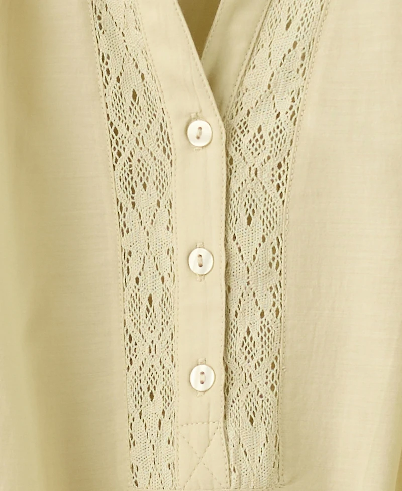 Mango Women's Embroidered Openwork Blouse