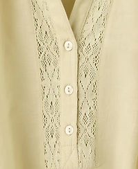 Mango Women's Embroidered Openwork Blouse