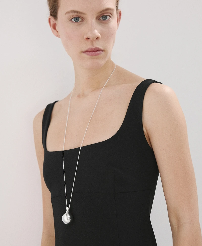 Mango Women's Straight-Neckline Fitted Dress