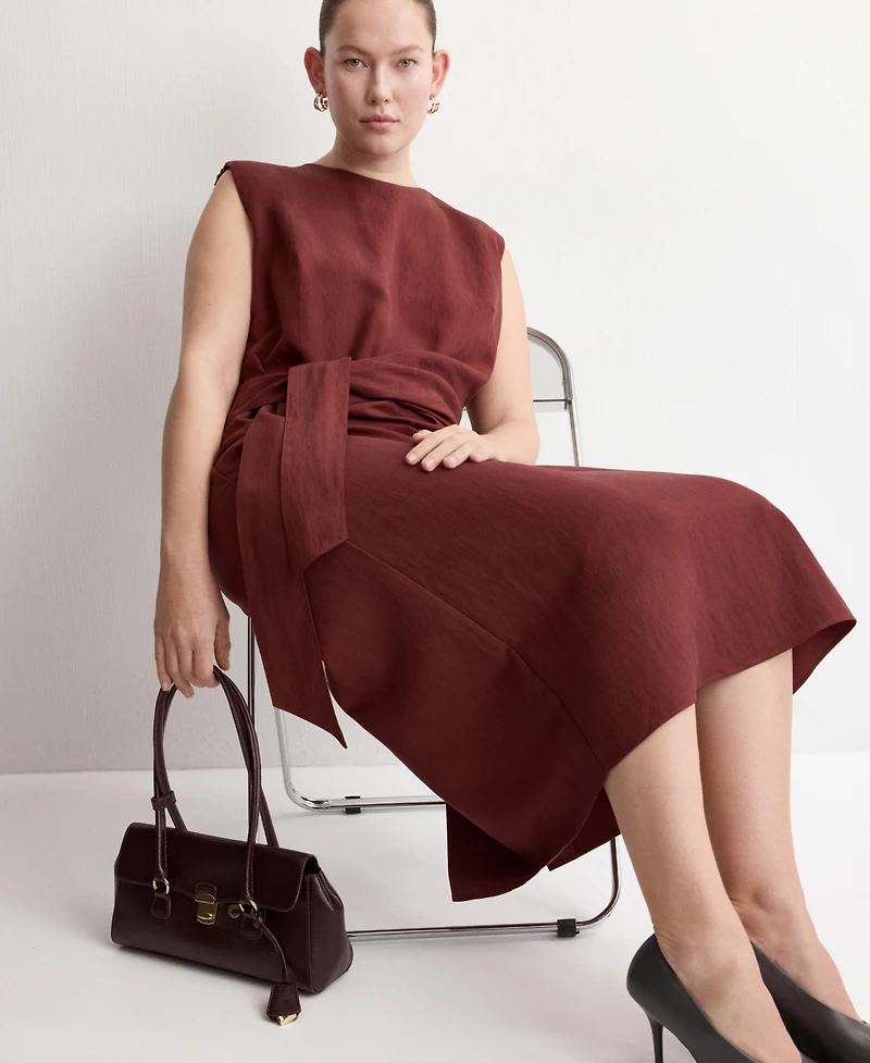 Mango Women's Knot Detail Lyocell Dress