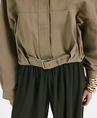 Mango Women's Belted Denim Jacket