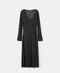 Mango Women's Long-Sleeve Polka-Dot Dress