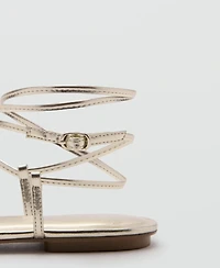 Mango Women's Metallic Straps Sandals