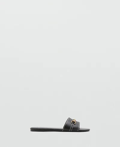 Mango Women's Metallic Detail Strappy Sandals