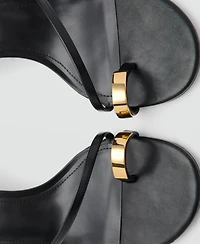 Mango Women's Crossed Strap Heeled Sandals