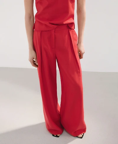 Mango Women's Straight-Fit Lyocell Pants