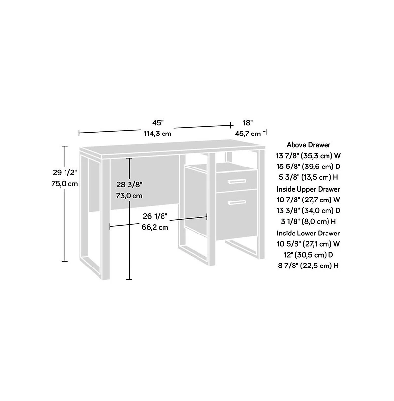 Sauder Rock Glen Desk, Blade Walnut finish