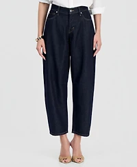 I.n.c. International Concepts Women's High-Rise Barrel-Leg Ankle Jeans, Macy's Exclusive