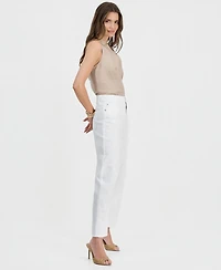 I.n.c. International Concepts Women's High-Rise Barrel-Leg Ankle Jeans, Macy's Exclusive