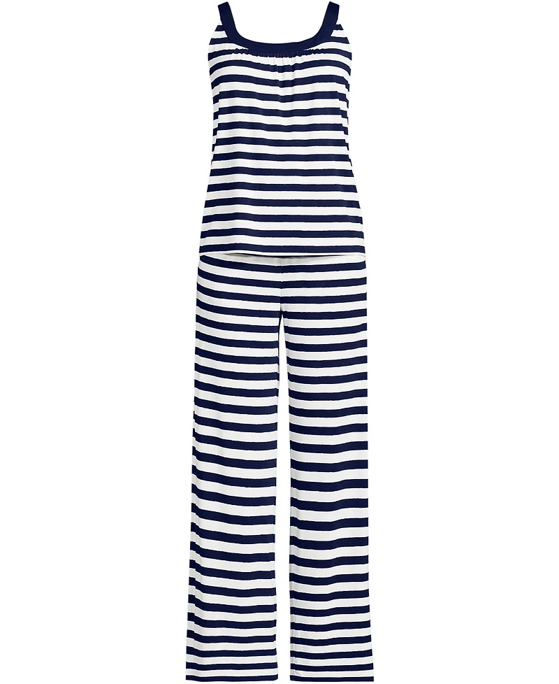 Lands' End Women's Cooling 2 Piece Pajama Set - Flowy Tank and Pants