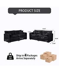 Streamdale Furniture Oversized Deep Seat Luxury 2 Piece Sofa Set