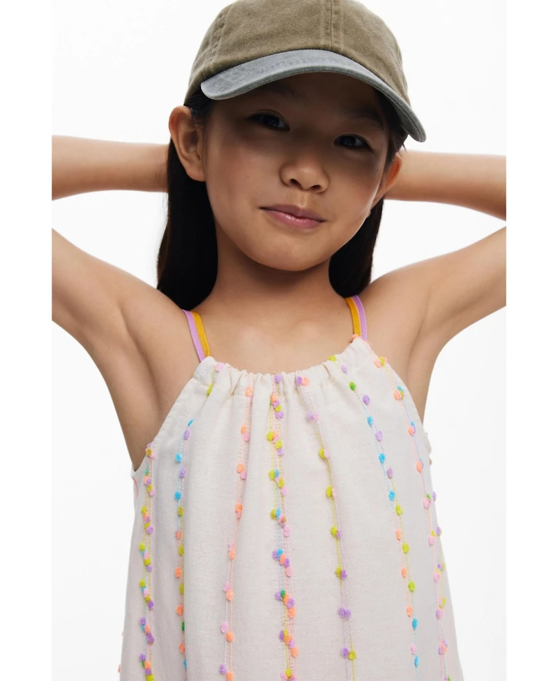 Desigual Girls Girls's Strappy dress with pompoms