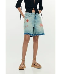 Desigual Women's Printed denim bermuda