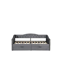 Streamdale Furniture Full Boucle Cloud Bed With Storage Drawers and Usb Charging