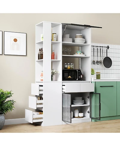 Streamdale Furniture Tall Storage Cabinet with Multi-functional Space