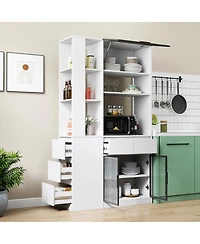 Streamdale Furniture Tall Storage Cabinet with Multi-functional Space