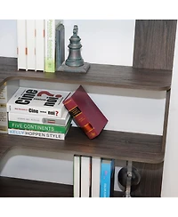 Streamdale Furniture 90cm L-Shape 5-Tier Corner Bookshelf with Anti-Tip