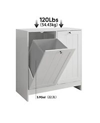 Streamdale Furniture Tilted Laundry Hamper with Removable Basket