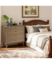 Streamdale Furniture 4-Drawer Chest with Solid Wood Foot