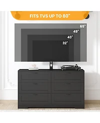 gaomon 47.2 Tv Stand with Mount for TVs 32-85", Media Console with 6 Drawers and Adjustable Height Bracket