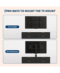 gaomon Tv Stand with Mount for TVs ,Modern Entertainment Center 6 Drawers and Adjustable Bracket