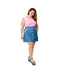 Unique Vintage Plus Scallop Hem Mini Skirt