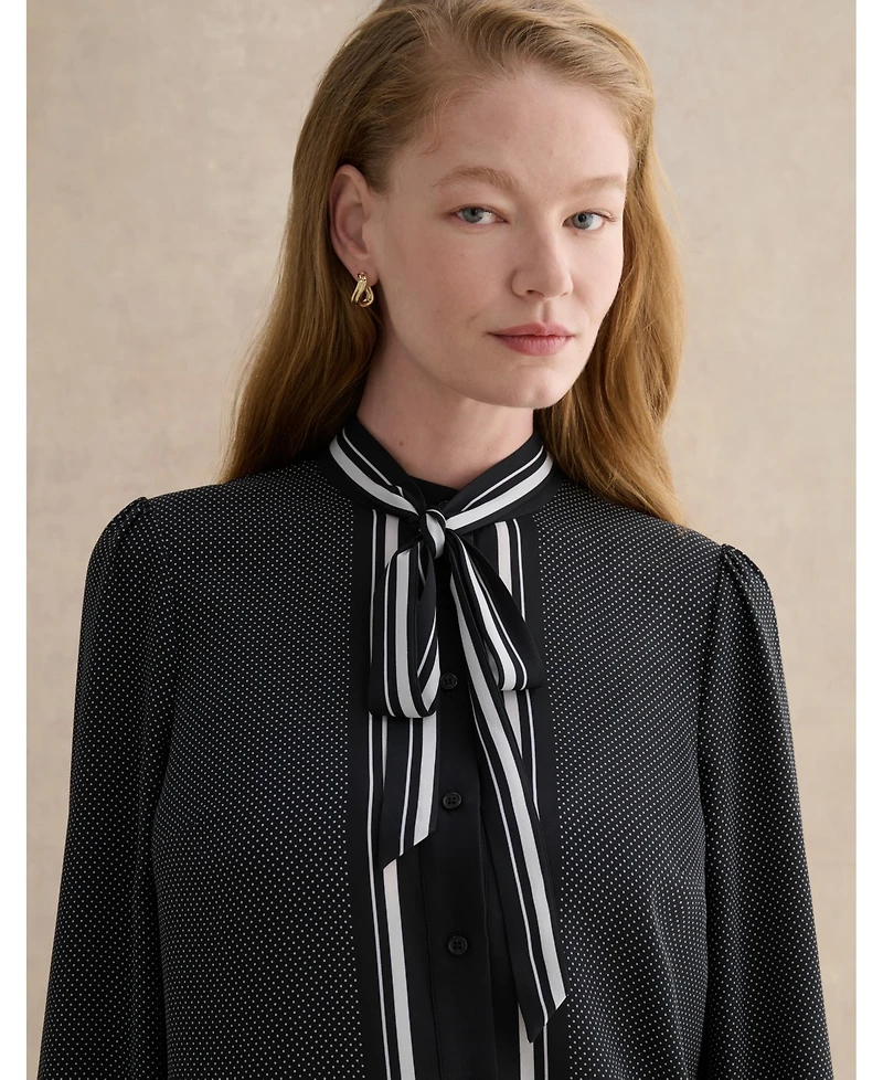 Hobbs London Women's Valerie Tie-Neck Blouse