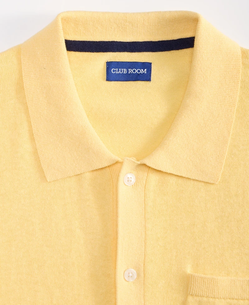 Club Room Men's Short-Sleeve Linen and Cotton Button Sweater Polo Shirt, Macy's Exclusive