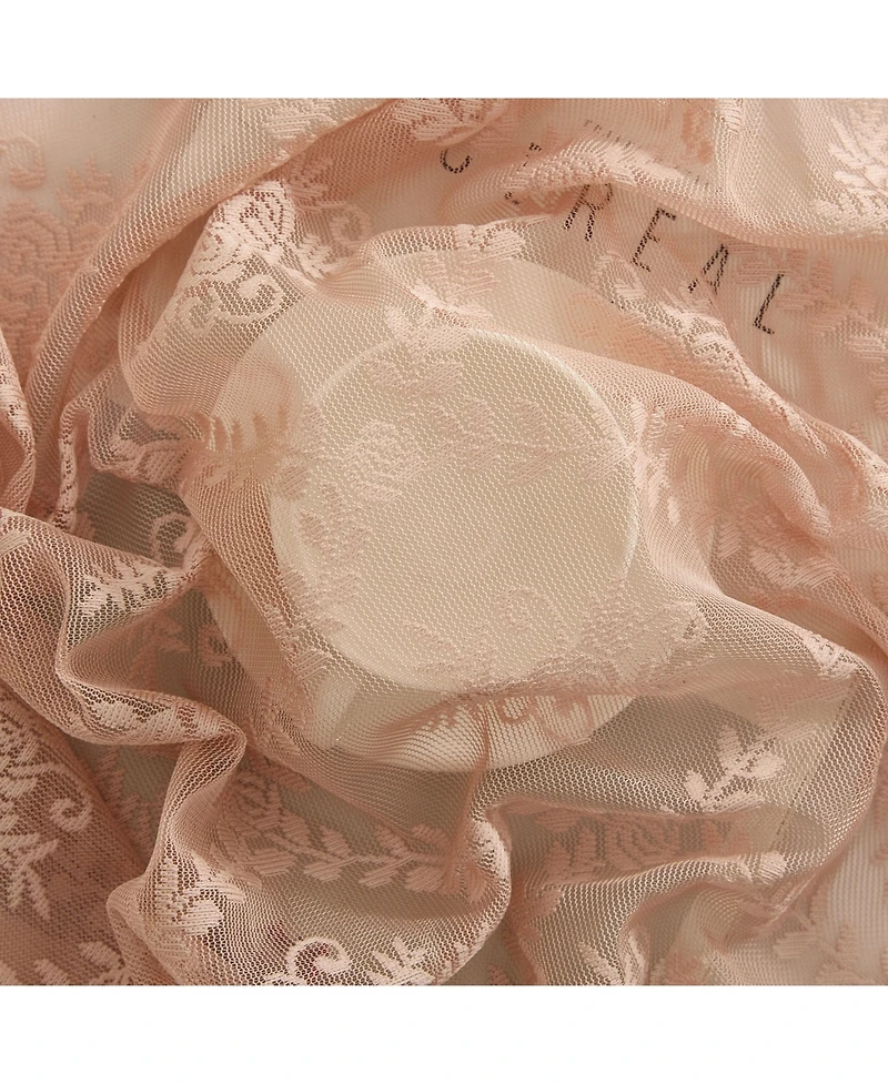 Hlc.me Isabella Floral Rod Pocket Lace Semi Sheer Voile Short Valance for Small