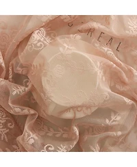 Hlc.me Isabella Floral Rod Pocket Lace Semi Sheer Voile Short Valance for Small