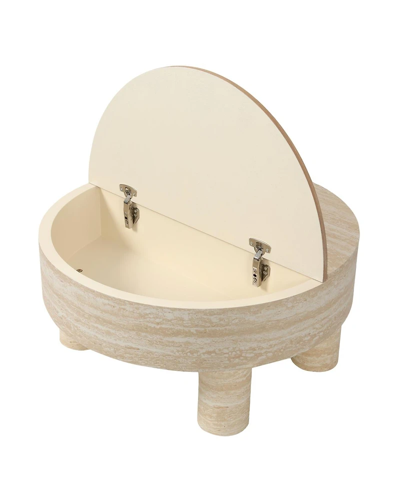 Streamdale Furniture Round Coffee Table with flip top and hidden storage compartment