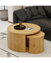 Streamdale Furniture 2-Piece Nesting Coffee Table Set, Modern Wood Top