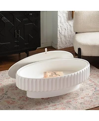 Streamdale Furniture Fluted Storage Table with Lift-Off Lid, Sleek Texture, Perfect for Modern Living