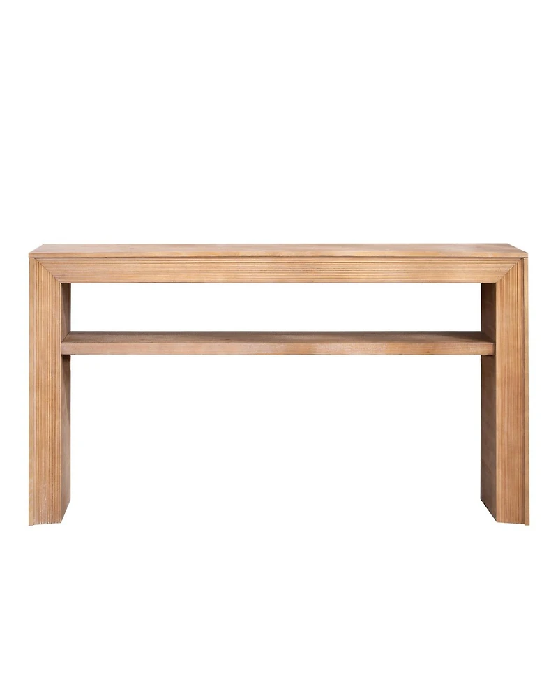 Streamdale Furniture Rustic Solid Wood Console Table with Storage Shelf