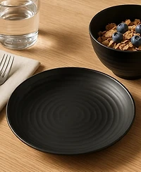 Abode Homewares Ribbed Coupe Wheat Dinner Plates, Set of 8