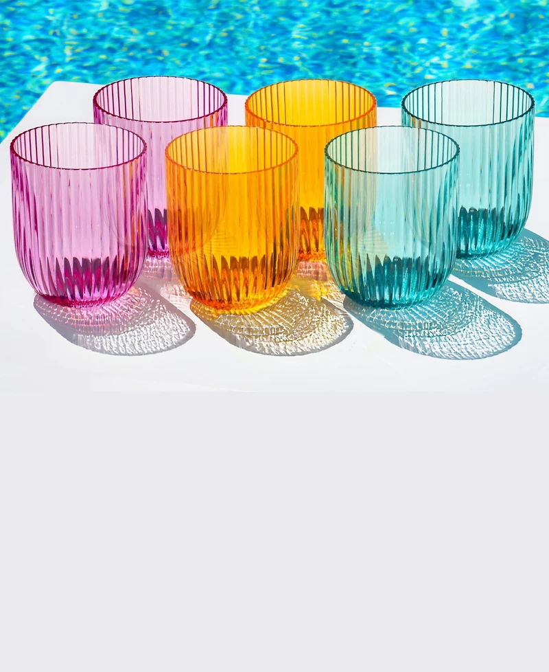 Abode Homewares Mesa Acrylic Stemless Wine Glasses, Set of 6