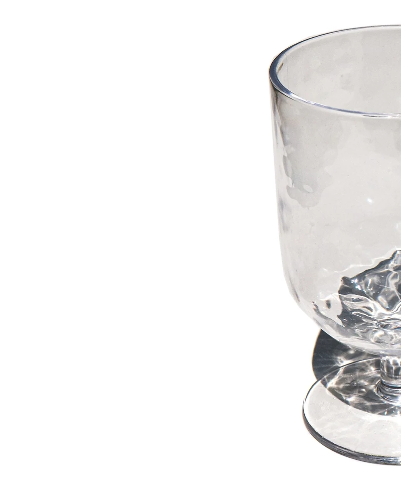 Abode Homewares Hammered Rustic Acrylic Stemless Wine Glasses, Set of 6