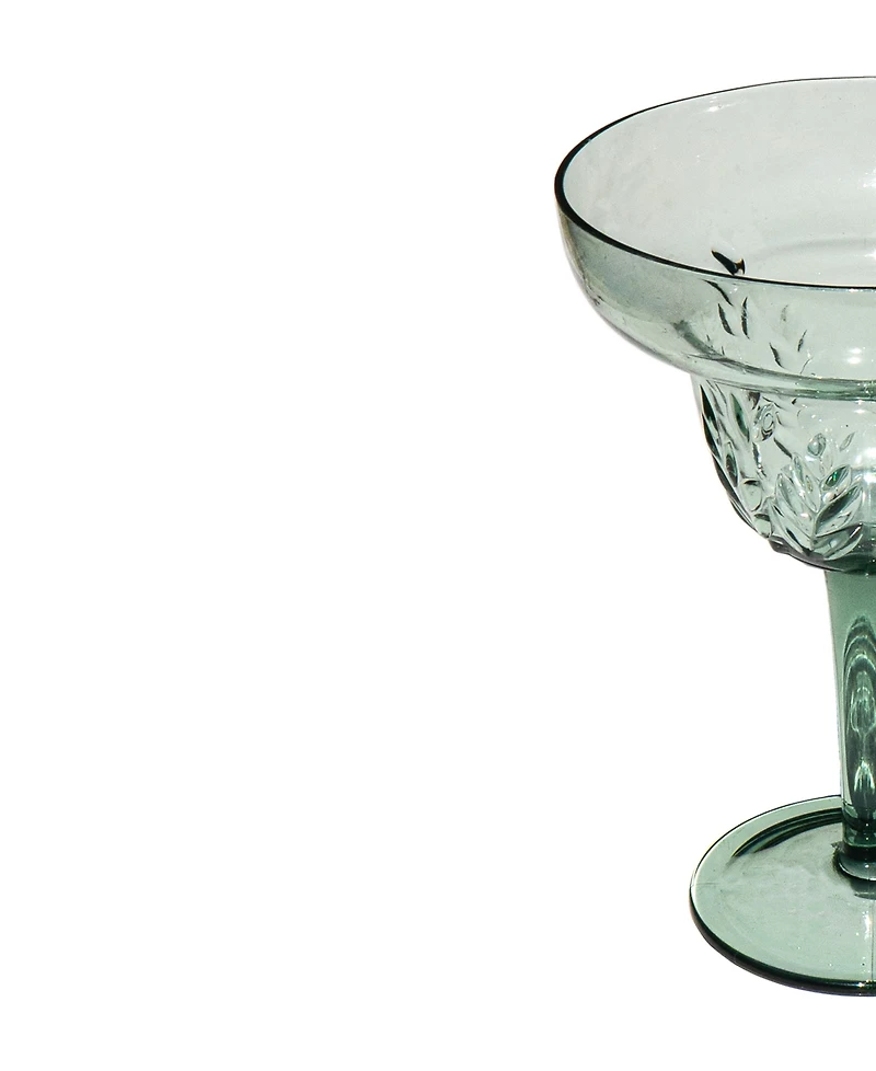 Abode Homewares Embossed Leaf Acrylic Margarita Glasses, Set of 6