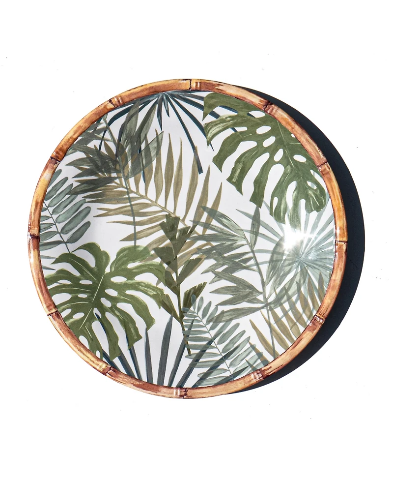 Abode Homewares Rainforest Palm NewWave Melamine Dinner Plates, Set of 6
