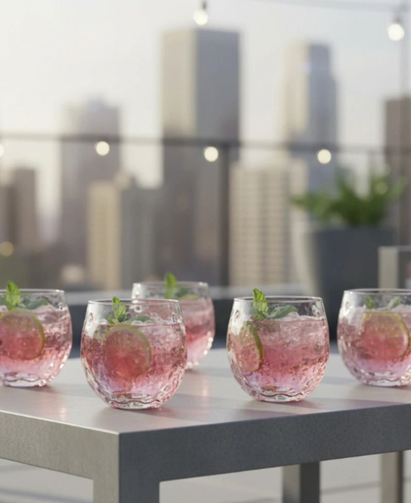 Abode Homewares Chill Acrylic Roly Stemless Wine Glasses, Set of 6